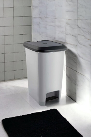 Melkan Home Pedal Dustbin 10 Liter Gray Dustbin Slim Pedal Dustbin 10 Liter 36 Cm Metallic Gray