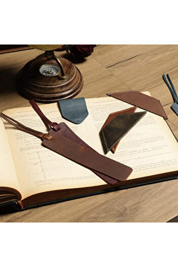 LONDO Справжня шкіра, ручної роботи магнітна закладка для книги (набір з 2 штук)