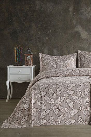 BİRHOME Vita Double Bedspread Set (brown)