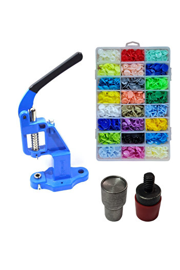 tuhafiyecimiz Tulumba Press and Plastic Snap Set(12mm Plastic T5 Snap Set) Blue Press