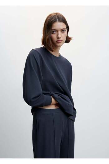 MANGO Woman Basic Pique Sweatshirt