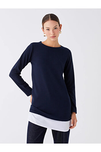 LC Waikiki LCWAIKIKI Classic Crew Neck Plain Long Sleeve Women's Tunic