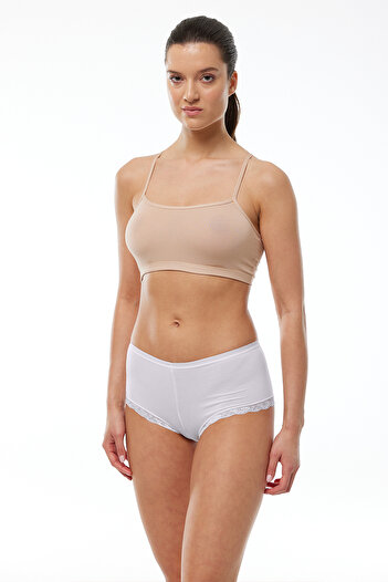 Malabadi Modal Panties with White Lace - 6 Pack, Wide Brim, 1908