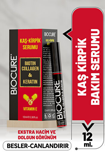 Biocure Biotin & Collagen & Keratin Eyebrow Eyelash Serum with Vitamin E / 12 Ml