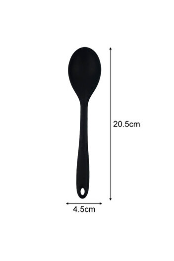 Multiamo Sert Uçlu Isıya Dayanıklı Yanmaz Yapışmaz Silikon Uzun Kısa Derin Kaşık 28 Cm-20 cm/Kısa Kaşık 22 Cm