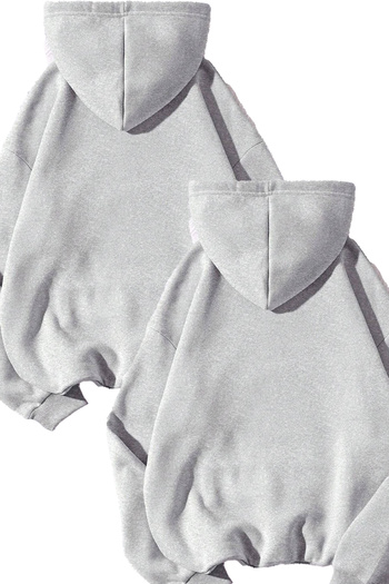 Mythologie 2-Piece Basic Plain Sweatshirt - Gray Oversize Sweatshirt with Hoodie