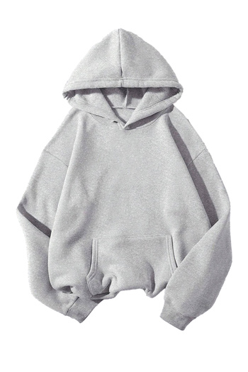 Mythologie Basic Plain Sweatshirt - Gray Oversize Sweatshirt Hooded