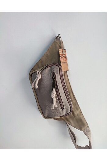Street Bag Burgundy Leather Waist Bag 3 Compartment Waist Bag Unisex Colorful Shoulder and Waist Bag