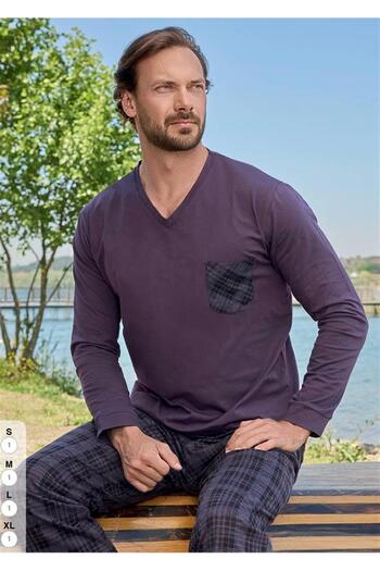 Aydoğan Long Sleeve Men's Pajama Set New Season