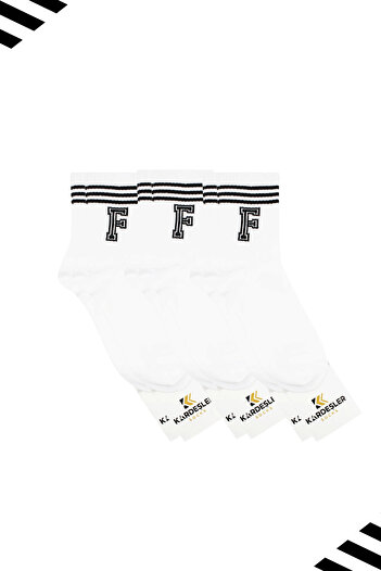 KARDEŞLER ÇORAP Унисекс тенис чорапи с шарка на буквата F (LETTER SOCKS) 3 чифта