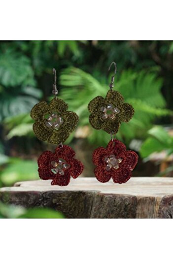 Crystal Atelier Flower Bouquet Dangle Earrings