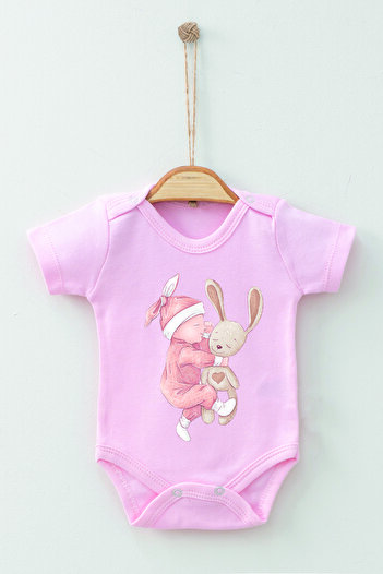 ADABEBEK 100% Cotton Organic Sleeping Baby Short Sleeve Bodysuit Baby Bodysuit