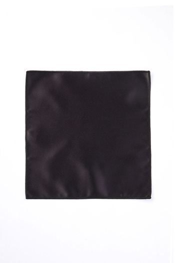 Hatemoğlu Black Plain Classic Satin Single Handkerchief