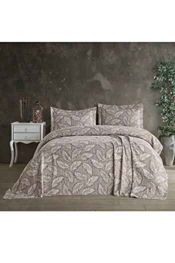 BİRHOME Vita Double Bedspread Set (brown)