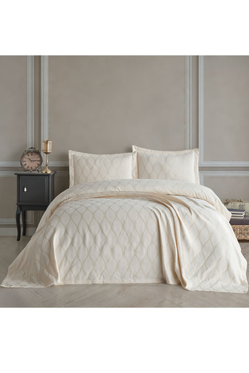BİRHOME Lisbon Double Bedspread Set (cream)