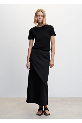 MANGO Woman Cotton Woven T-Shirt