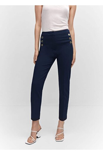 MANGO Woman Short-Legged Buttoned Trousers