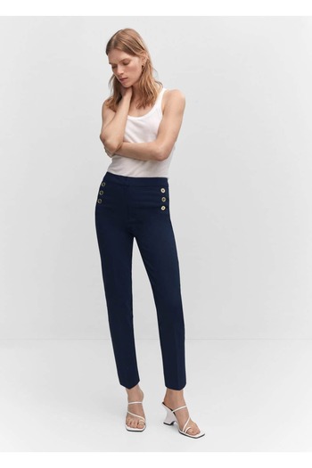 MANGO Woman Short-Legged Buttoned Trousers
