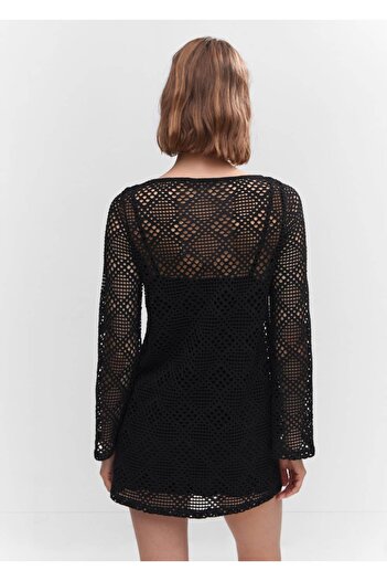 MANGO Woman Geometrik Desenli Ajurlu Elbise