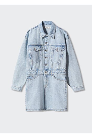 MANGO Woman Cepli Denim Elbise