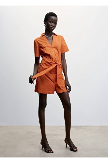 MANGO Woman Belted Shirt Dress