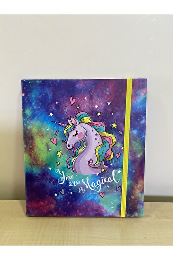 4nio Magical Unicorn Square Elastic Textured Striped Notebook