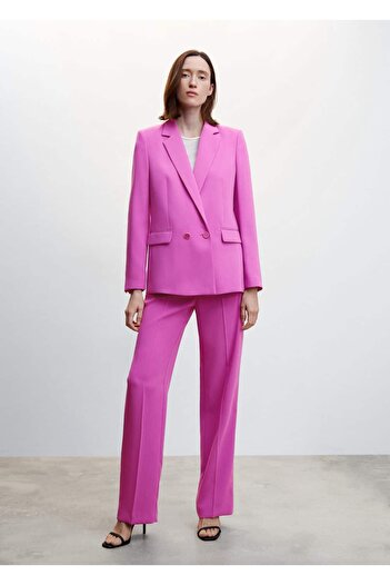 MANGO Woman Buttoned Fabric Blazer Jacket
