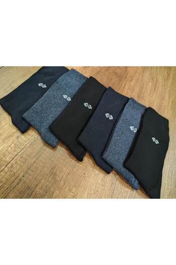 Leement socks Мъжки класически чорапи Four Seasons с шарка от ликра, средно дебели, 6 чифта