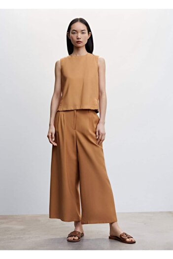 MANGO Woman Pleated Culotte Trousers