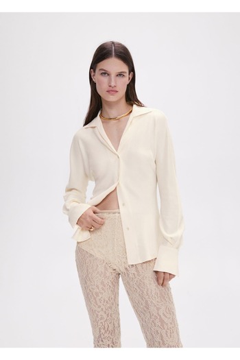 MANGO Woman Fitted Drape Shirt