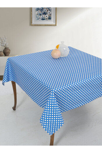 Menderes Home Mist Blue Cotton Collection Upholstery Tablecloth