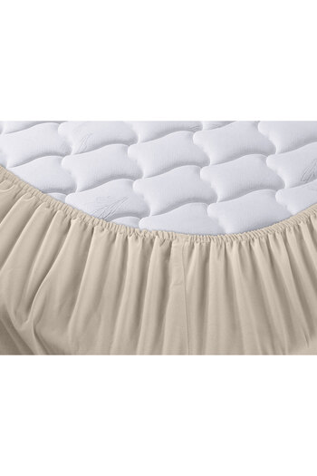 Menderes Home Ranforce Beige Cotton Collection - Single, Plain Painting