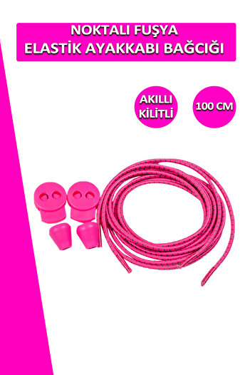 Dopar Fuchsia Elastic Flexible Shoelaces Smart Locking Laces 100cm 1 Pair
