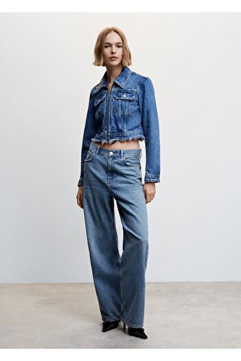 MANGO Woman Low Waisted Wideleg Loose Jeans