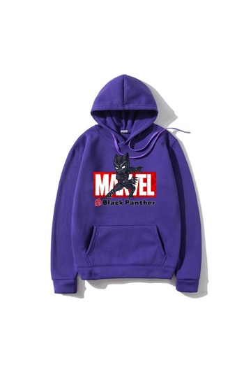 Benisengiydir Purple Black Panther Printed Oversize Unisex Sweatshirt