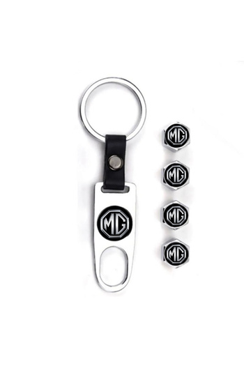 GARDENAUTO Mg Zs Valve Cover and Keychain Set Stainless Steel Chrome Set
