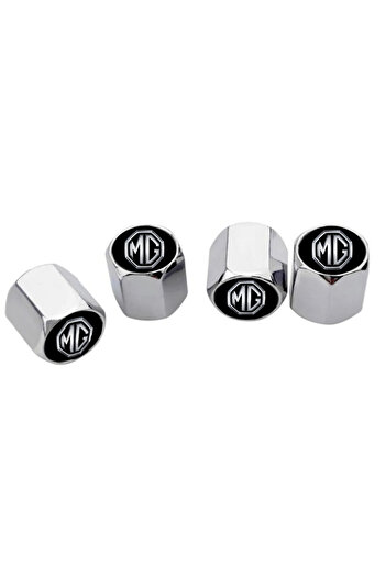 GARDENAUTO Mg Marvel R - Stainless Steel Chrome Valve Cap and Keychain Set