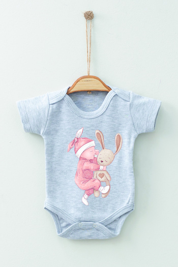 ADABEBEK 100% Cotton Organic Sleeping Baby Short Sleeve Bodysuit Baby Bodysuit