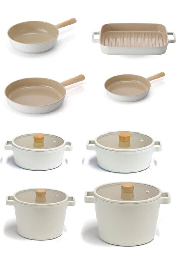 NEOFLAM Fika 12 Piece Pro Pot & Pan Set with Aluminum Cast Glass Lid