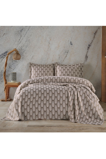 BİRHOME Molly Double Bedspread Set (brown)