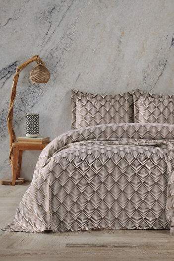 BİRHOME Molly Double Bedspread Set (brown)