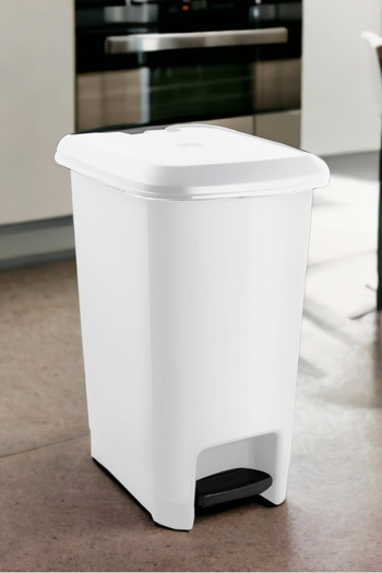 Melkan Home 60 Liter Slim Pedal Trash Can - Large Size White