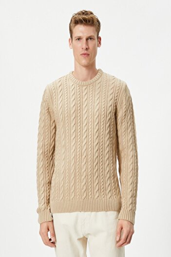 Koton Beigefarbener Herrenpullover