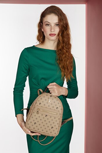 Pierre Cardin Mink Winter Monogram Women's Backpack 05PO22Y1541