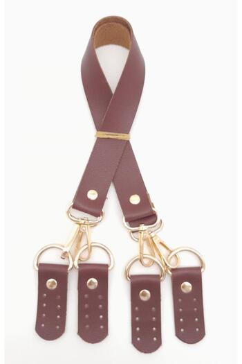 angel çanta aksesuar Angel Bag Accessory Faux Leather 55 Cm Misu Model Double Handle Claret Red Color Light Gold Metal
