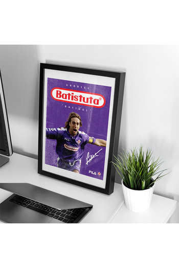 Sekiz Numara Gabriel Batistuta Fiorentina Unutulmazlar Serisi Poster