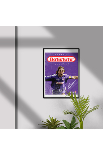Sekiz Numara Gabriel Batistuta Fiorentina Unutulmazlar Serisi Poster