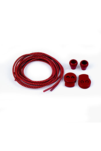 AiryFooT Akıllı Bağcık, Pratik Lastikli Ayakkabı Bağcığı 100 Cm (KIRMIZI)