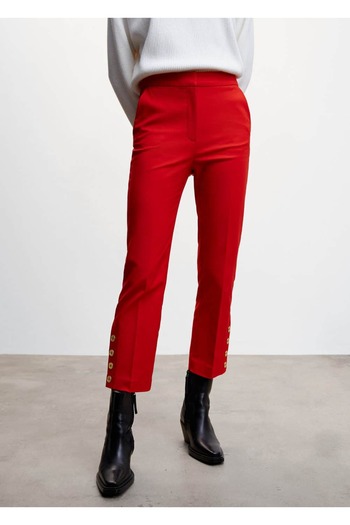 MANGO Woman Straight Cut Buttoned Trousers