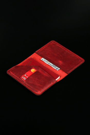 Lost Slope Leather Passport Wallet - Real Leather & Handmade
